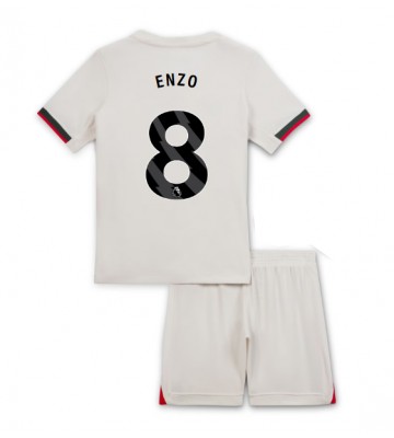 Chelsea Enzo Fernandez #8 Udebanetrøje Børn 2025-26 Kortærmet (+ Korte bukser)